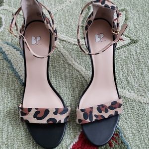 Brass Plum Leopard Heels Shoes NEW